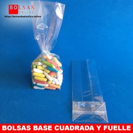 bolsas de polipropileno biorientado con fuelle y fondo cuadrado