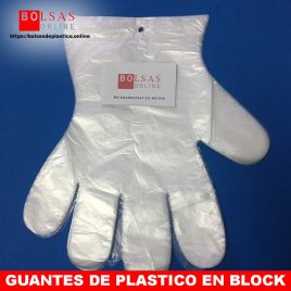 Guantes de plástico en block