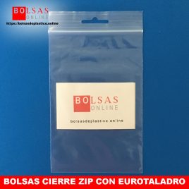 Bolsas de polietileno con autocierre y eurotaladro