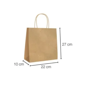 Bolsas de papel con asa rizada 22x10x27