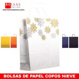 Bolsas de papel decoradas copos de nieve