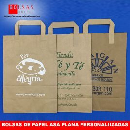 Bolsas de papel asa plana personalizadas