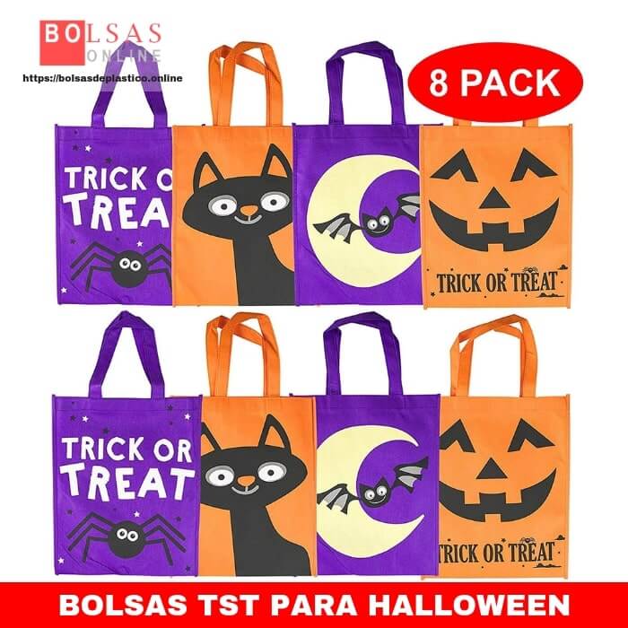 The Bolsas De Tela Halloween - 4 Diseños Distintos IR De Trick Or Treat Favores En ✔️ Bolsas Online