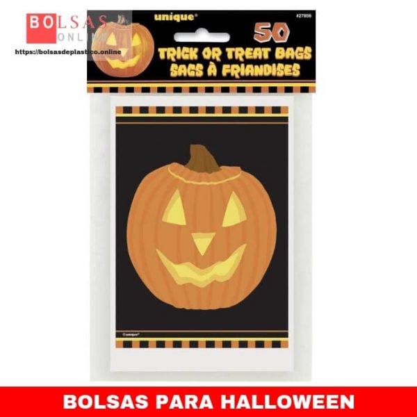UNIQUE 50 Bolsas de Caramelos Calabaza Halloween