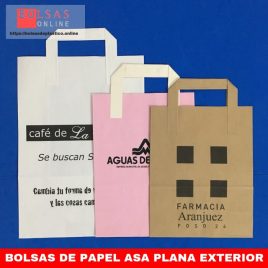 Bolsas de papel asa plana exterior