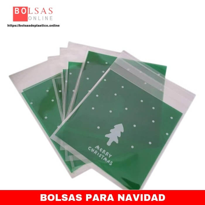 Blanco 100 Piezas de Bolsa de Celofán de Regalo Autoadhesiva Bolsas de Dulces OPP de Navidad para Caramelos Galletas 10 por 10 cm 