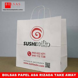 Bolsas papel asa rizada take away