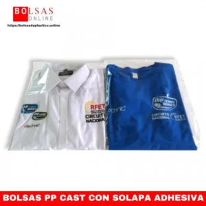 Bolsas de polipropileno cast con solapa adhesiva.
