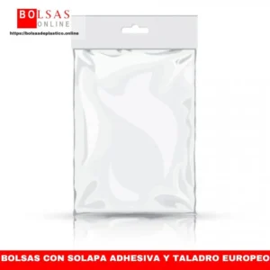 Bolsas de polipropileno con solapa adhesiva y taladro europeo.