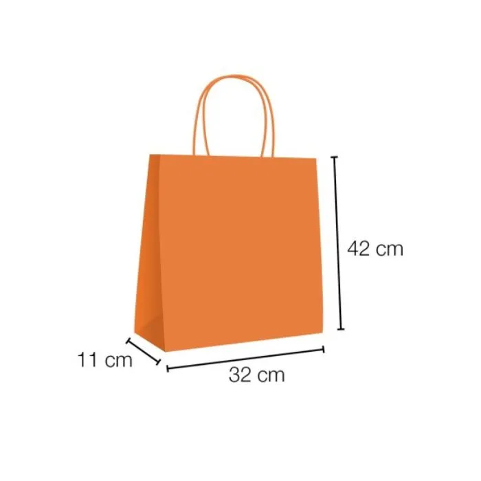 Bolsas de papel con asa rizada 32x11x42